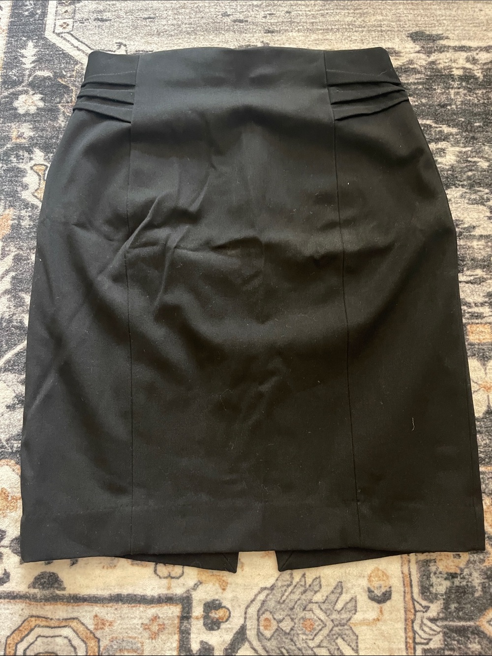 Express Black Pencil Skirt with Waist Pleats